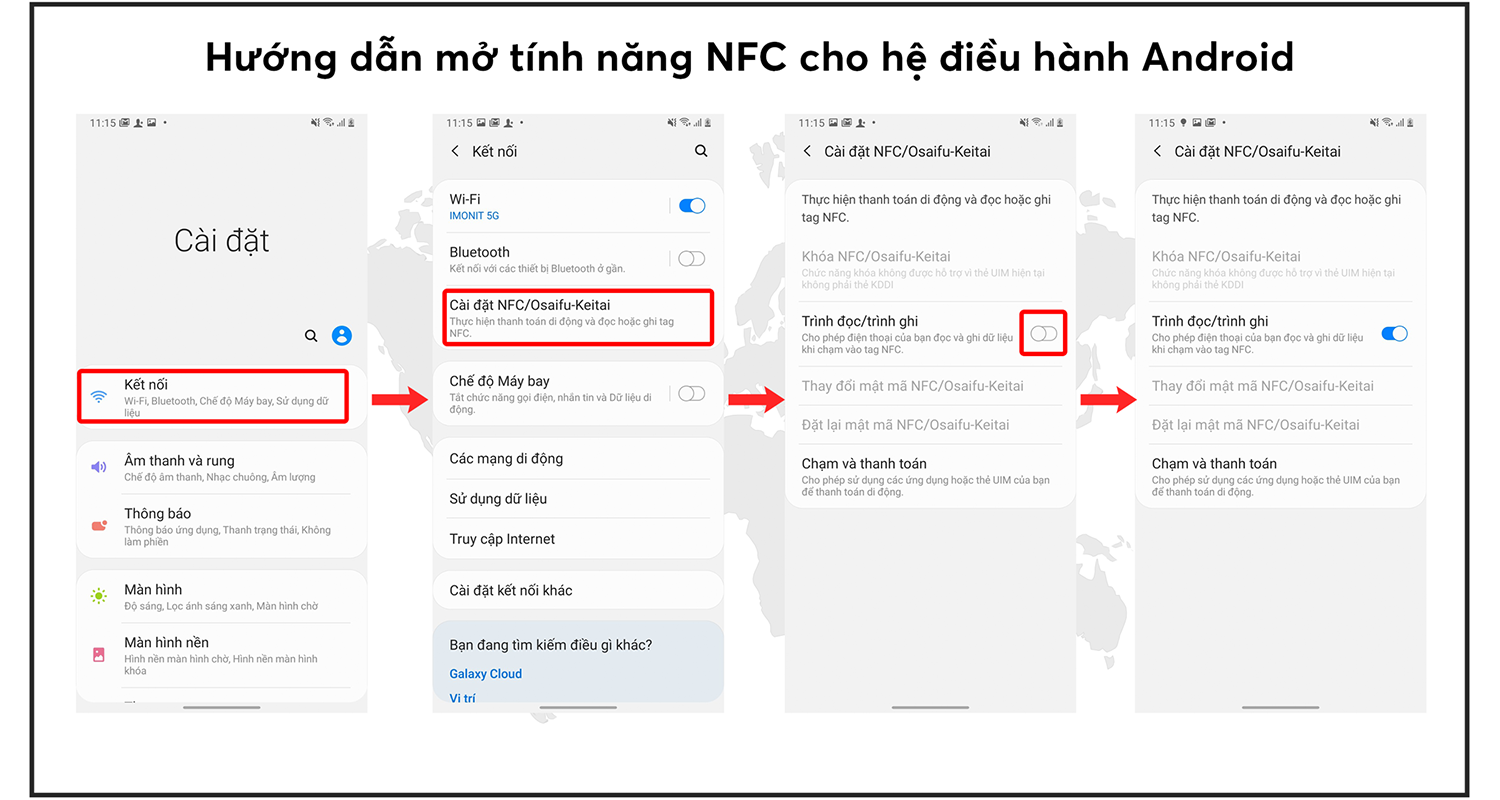 bật NFC trên hệ điều hành Android